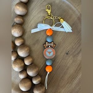 College Game Day TEXAS LONGHORNS Silicone Bag Charm Tote Purse Orange Gray